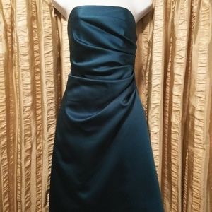 Size 8 Blue Strapless Formal Dress by Alfred Angelo